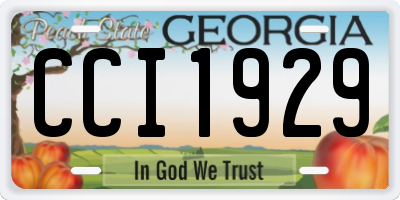GA license plate CCI1929