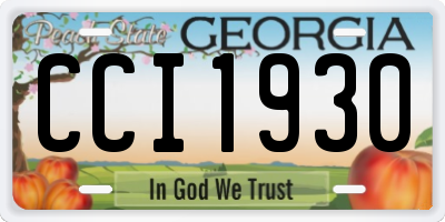 GA license plate CCI1930