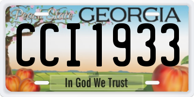 GA license plate CCI1933