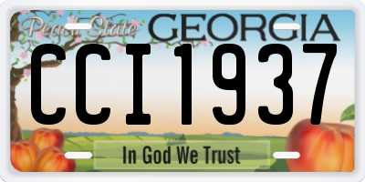 GA license plate CCI1937