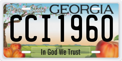 GA license plate CCI1960