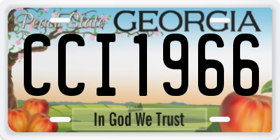 GA license plate CCI1966