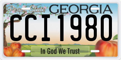 GA license plate CCI1980
