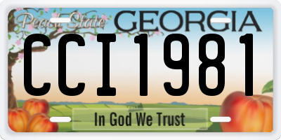 GA license plate CCI1981