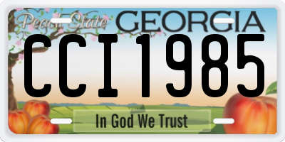 GA license plate CCI1985