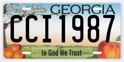 GA license plate CCI1987