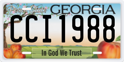 GA license plate CCI1988