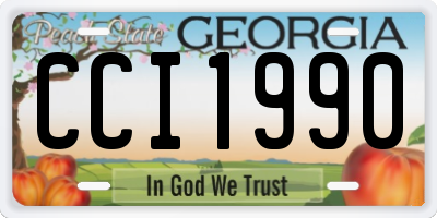 GA license plate CCI1990