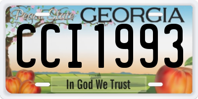 GA license plate CCI1993