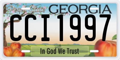 GA license plate CCI1997