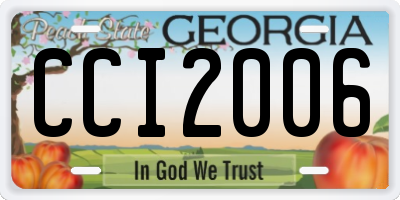 GA license plate CCI2006