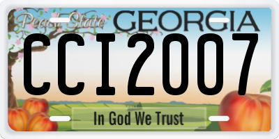GA license plate CCI2007