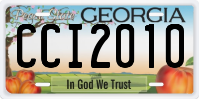 GA license plate CCI2010