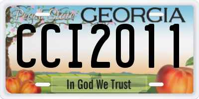 GA license plate CCI2011