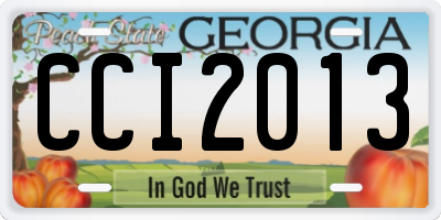 GA license plate CCI2013