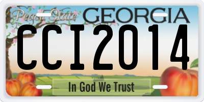 GA license plate CCI2014