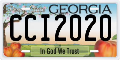 GA license plate CCI2020