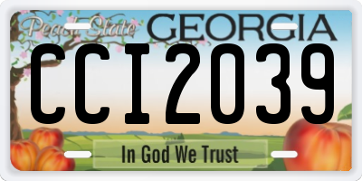 GA license plate CCI2039