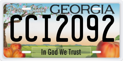 GA license plate CCI2092