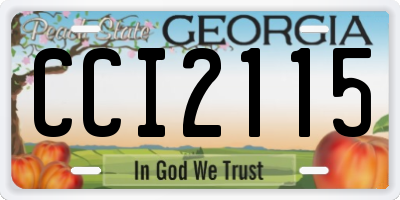 GA license plate CCI2115