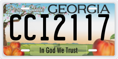 GA license plate CCI2117