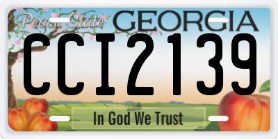 GA license plate CCI2139