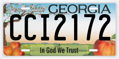 GA license plate CCI2172