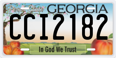GA license plate CCI2182