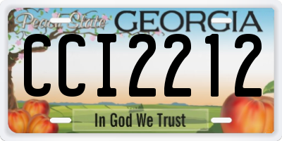 GA license plate CCI2212