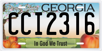 GA license plate CCI2316