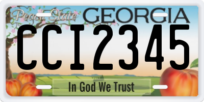 GA license plate CCI2345