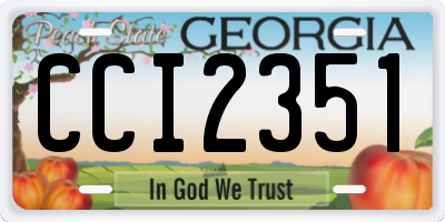 GA license plate CCI2351