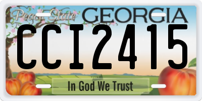 GA license plate CCI2415