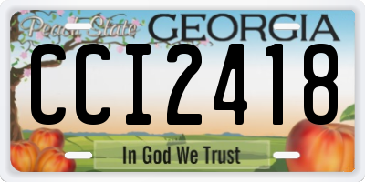 GA license plate CCI2418