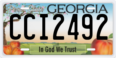 GA license plate CCI2492
