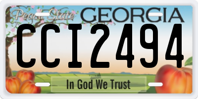 GA license plate CCI2494