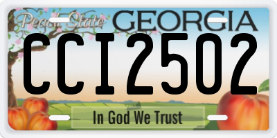 GA license plate CCI2502