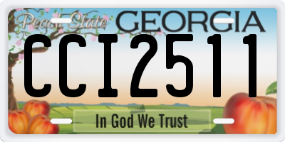 GA license plate CCI2511
