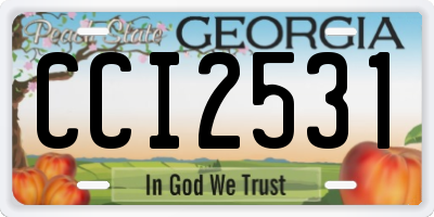 GA license plate CCI2531