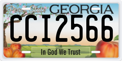 GA license plate CCI2566