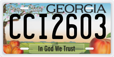 GA license plate CCI2603