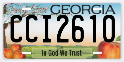 GA license plate CCI2610