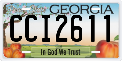GA license plate CCI2611