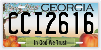 GA license plate CCI2616