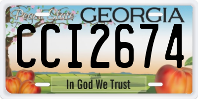 GA license plate CCI2674
