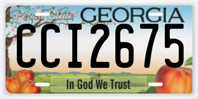 GA license plate CCI2675