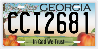 GA license plate CCI2681