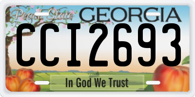 GA license plate CCI2693