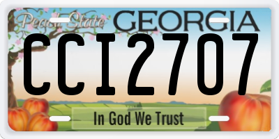 GA license plate CCI2707