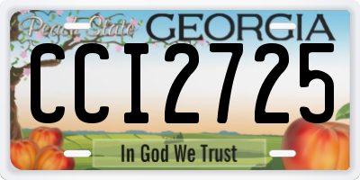 GA license plate CCI2725